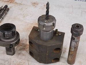 lot 195 image: Collet Chucks (x2), CNC Block Tool Holder (x1)