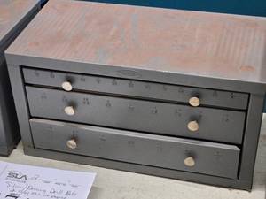 lot 188 image: Drill Bit Metal Storage Cabinet 3-drawer