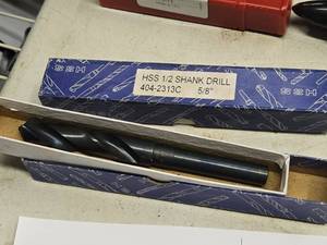 lot 177 image: Lot of (2) 58 HSS 12 Shank Drill Bits #404-2313C (in original packaging)