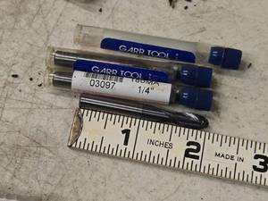 lot 205 image: Lot of (3) 14 2 Flute End Mill Bits (in original packaging)