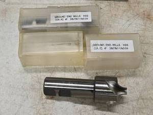 lot 249 image: Lot of (2) 4 Flute Ground End Mill Bits HSS 38x78x1-14x3-34 (in original packaging)