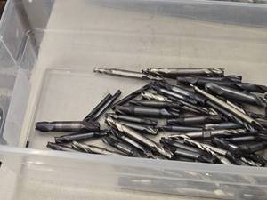lot 262 image: Lot of (1 Bin) Double Sided End Mill Bits (assorted)