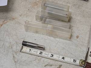 lot 242 image: Lot of (6) 18-27 NPT 3 Flute Pipe Taps (in original packaging)