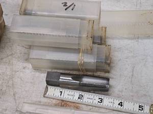 lot 244 image: Lot of (5) 12-14 NPT 4 Flute Pipe Taps (in original packaging)