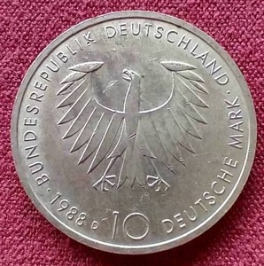 lot 2 image: 1988 Germany Silver Commemorative 10 Mark Coin