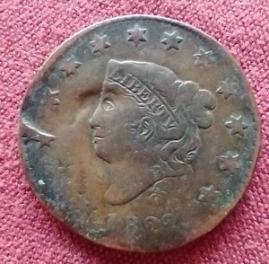 lot 19 image: 1822 Coronet Head Large Cent