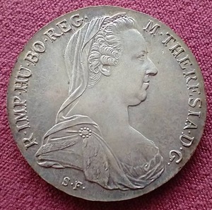 lot 20 image: 1780 Maria Theresa Silver Thaler Restrike Coin