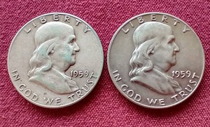 lot 23 image: 1959 & 1959-D Franklin Half Dollars