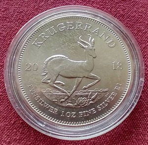 lot 28 image: 2018 1oz Silver Krugerrand