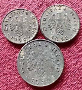 lot 52 image: (3) Germany Third Reich Coins - 1510 Pfennig