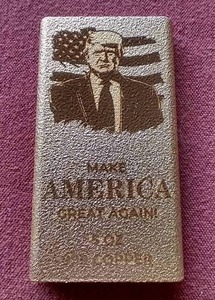 lot 83 image: Donald Trump 5 oz Copper Bar