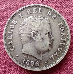 lot 85 image: 1896 Portugal Silver 500 Reis Coin