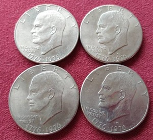 lot 109 image: (4) 1976 Eisenhower Dollars