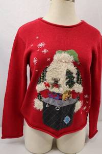 lot 283 image: Northern Isles Christmas Sweater Large Santa Applique