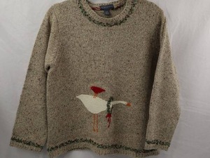 lot 286 image: Northern Isles embroidered holiday sweater, size L, khaki