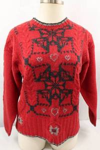 lot 289 image: Woolrich Ruby Red Pure Wool Knit Sweater Small
