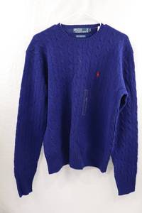 lot 291 image: New Polo Ralph Lauren Lambswool Sweater Small Royal Blue
