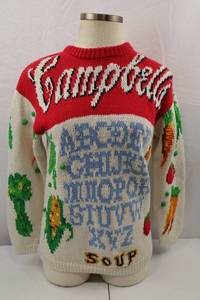 The Eagle's Eye Campbell Soup Knit Sweater Size M