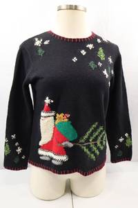 lot 307 image: Northern Isles Womens Black Santa Christmas Sweater Size M