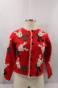 lot 308 image: Marisa Christina Christmas Sweater Red Reindeer Size M