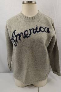 lot 310 image: Limited Wool Sweater Medium - Gray America Script