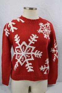 lot 319 image: Liz Claiborne Lizsport Red Snowflake Sweater Medium