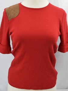 lot 326 image: Lauren Ralph Lauren Red Top XL Faux Suede Shoulder Patch NWT