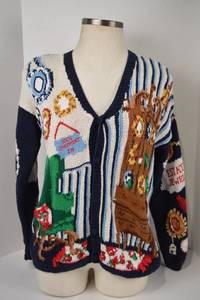 lot 341 image: The Eagles Eye Large Vintage Knit Cardigan Sweater Estate Theme