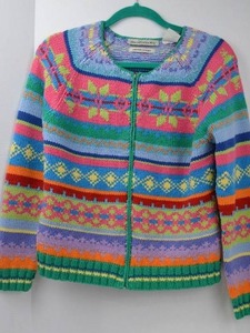 lot 345 image: David Brooks Hand-Knitted Sweater Size M Multicolor Acrylic Cotton