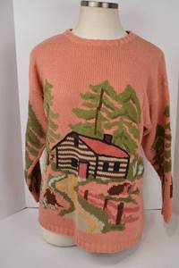 lot 353 image: Cambridge Country Store Cabin Scene Sweater Medium