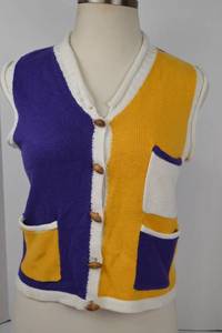 lot 356 image: Christopher & Banks Vikings Football Knit Vest - Medium