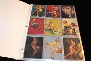 lot 3 image: Collection of Vintage Pin-Up Art Trading Cards in Binder