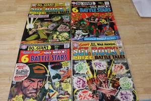 lot 49 image: Set of 4 Vintage 80-Page Giant Sgt Rocks Battle Tales and Battle Stars Comic Books