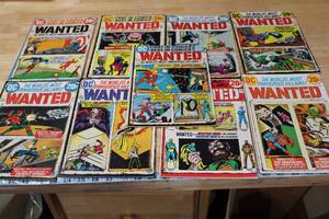 lot 54 image: Set of 9 Vintage DC Comics Wanted Worlds Most Dangerous Villains #1-9