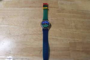 Swatch Maxi Wall Clock Nautilus with Colorful Band