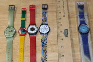 lot 119 image: Collection of 5 Swatch Watches Including Space Dreams and Club Watch 99