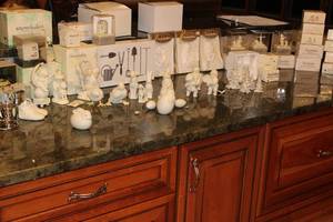 lot 151 image: Large Lot of Snowbabies, Snowbunnies, Miniatures, Dept 56 Ornaments, and Crystal Basket