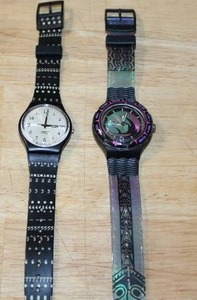 lot 176 image: Swatch Scuba 200 Fasching SDb115 and Kaligrafy GB749 Wristwatch Set