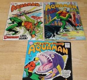 lot 179 image: Set of 3 Vintage Aquaman Comic Books Issues #23, #37, and #50
