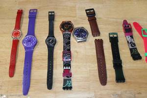 lot 180 image: Lot of 5 Swatch Watches with Assorted Replacement Bands