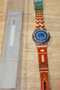 lot 203 image: Swatch Cathedral GN 135 Wristwatch with Box