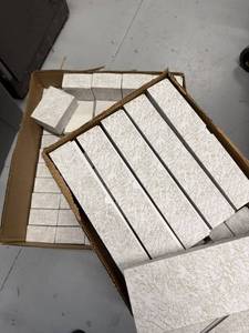 lot 1T image: Bulk Lot of Decorative White and Gold Patterned Rectangular Boxes