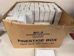 lot 2T image: Box of 75 Prestige Business Card Boxes 7x3.5x2 Inches