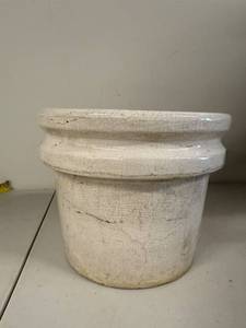 lot 13P image: Antique Stoneware Crock with Crackle Glaze, 9 Inch Height