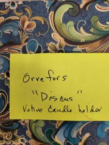 lot 47H image: Orrefors Discus Votive Candle Holder in Gift Box