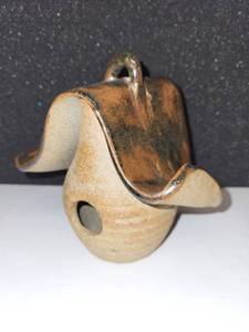 lot 51H image: Set of 2 Handmade Stoneware Birdhouses with Artistic Designs