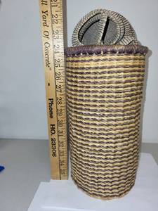 lot 54H image: Collection of Handcrafted Baskets and Signed Wooden Bowl Ken Olsen 1982