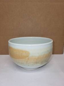 lot 88H image: Cream Colored Handcrafted Pottery Bowl by Artist Charles Halling