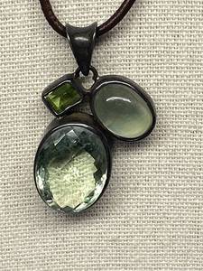 lot 8B image: Sterling Silver 925 Necklace with Multi-Stone Pendant