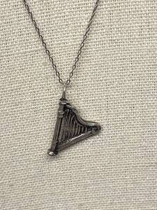 lot 23B image: Sterling Silver 925 Harp Pendant Necklace